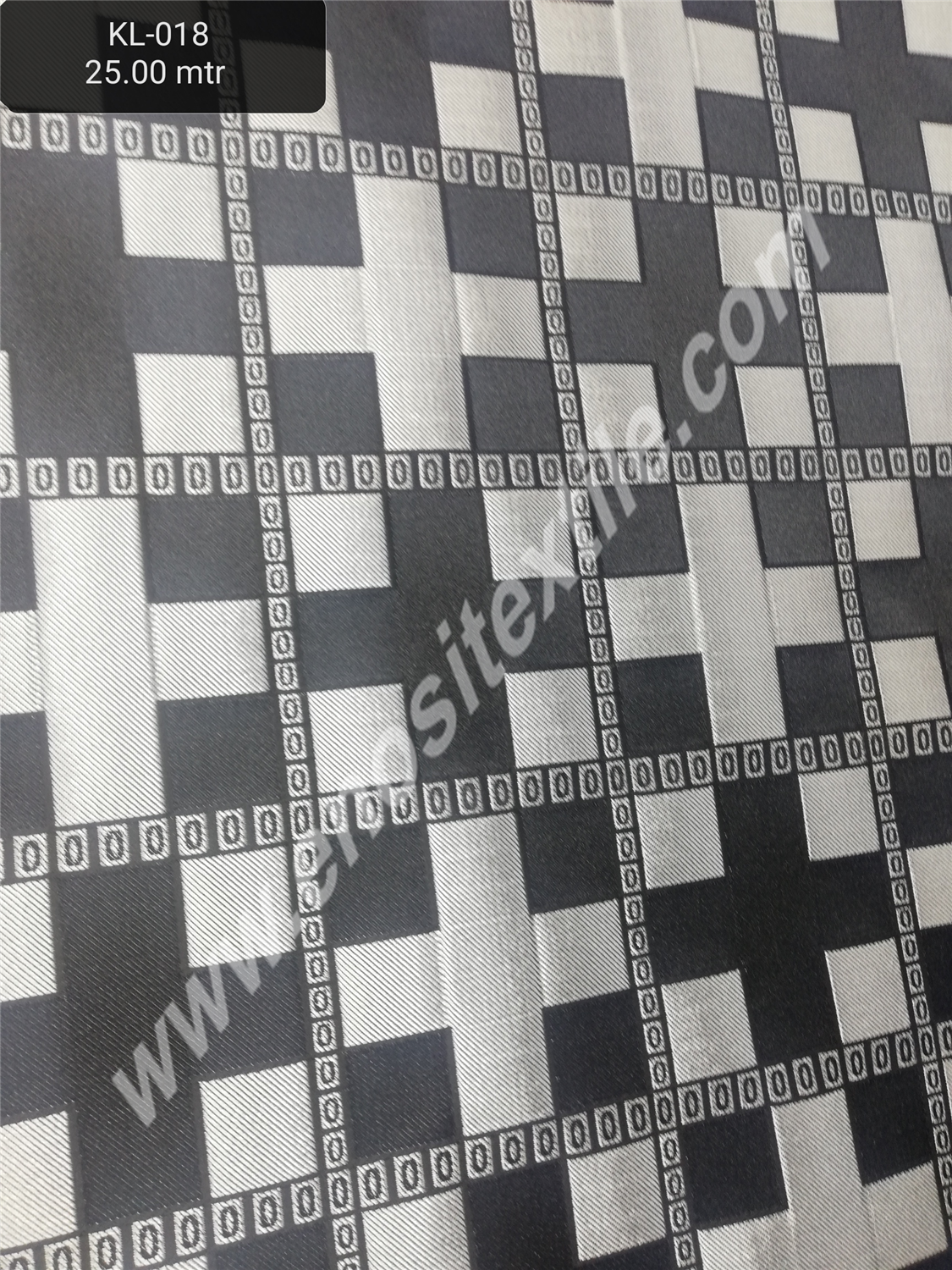 KL-018 Black-Silver Brocade Fabrics